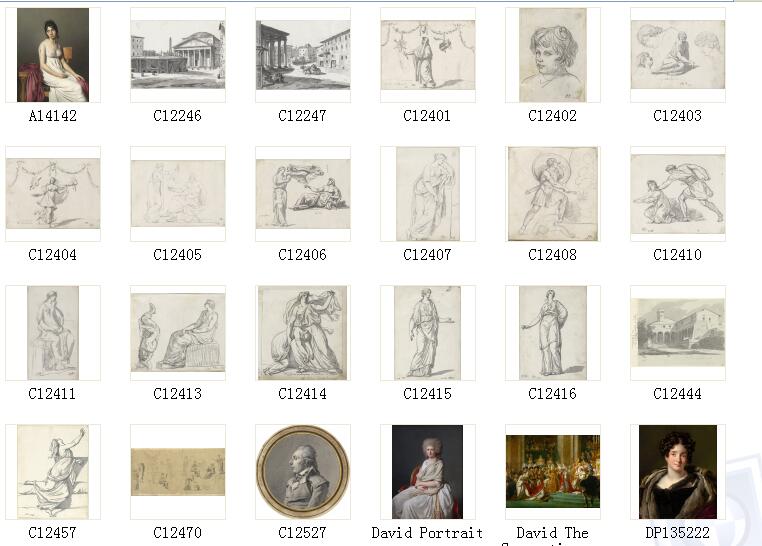 法国古典主义 雅克路易大卫 高清油画素描作品69幅大图片喷绘素材