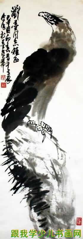 中国画写意花鸟画鹰图片