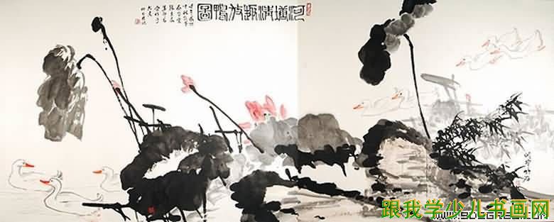 图3中国画写意荷花图片