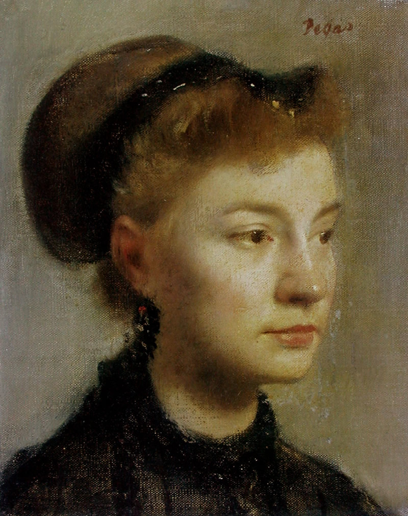 西方油画埃德加・德加：《年轻女人像》