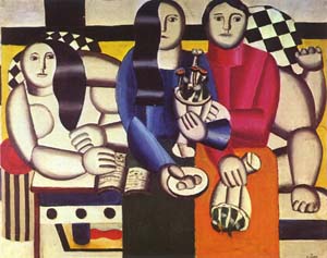 西方油画莱热：《三个女子》