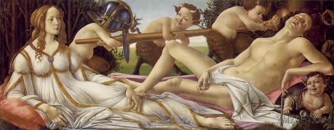 西方油画神话：波提切利（意）维纳斯和战神