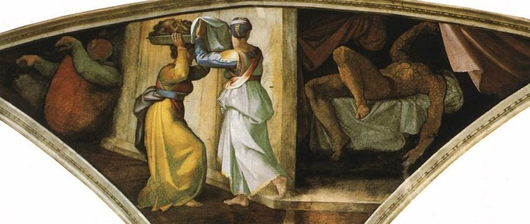 梵蒂冈，著名的西斯廷教堂壁画部分：《朱迪斯与赫罗弗尼斯》作者米开朗基罗。