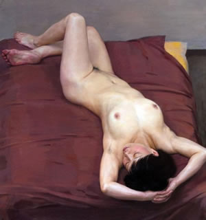 女人体油画全裸仰卧少妇（图）