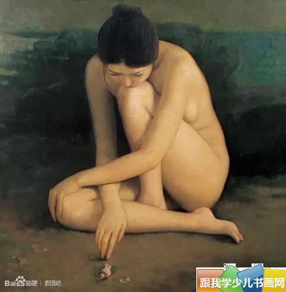 人体油画、名家人体油画、素描作品欣赏[47幅作品]/屈膝女人18.jpg