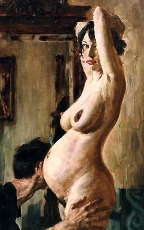 俄罗斯女人体怀孕少妇油画2（图）
