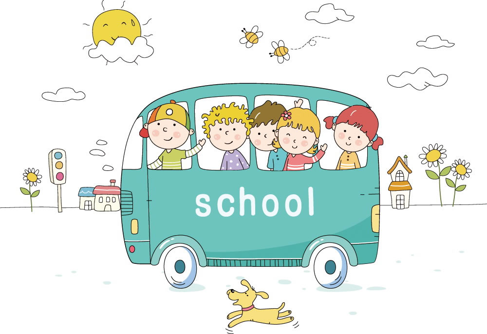 梦幻童年插画（简笔画）/公共汽车里的孩子们.JPG